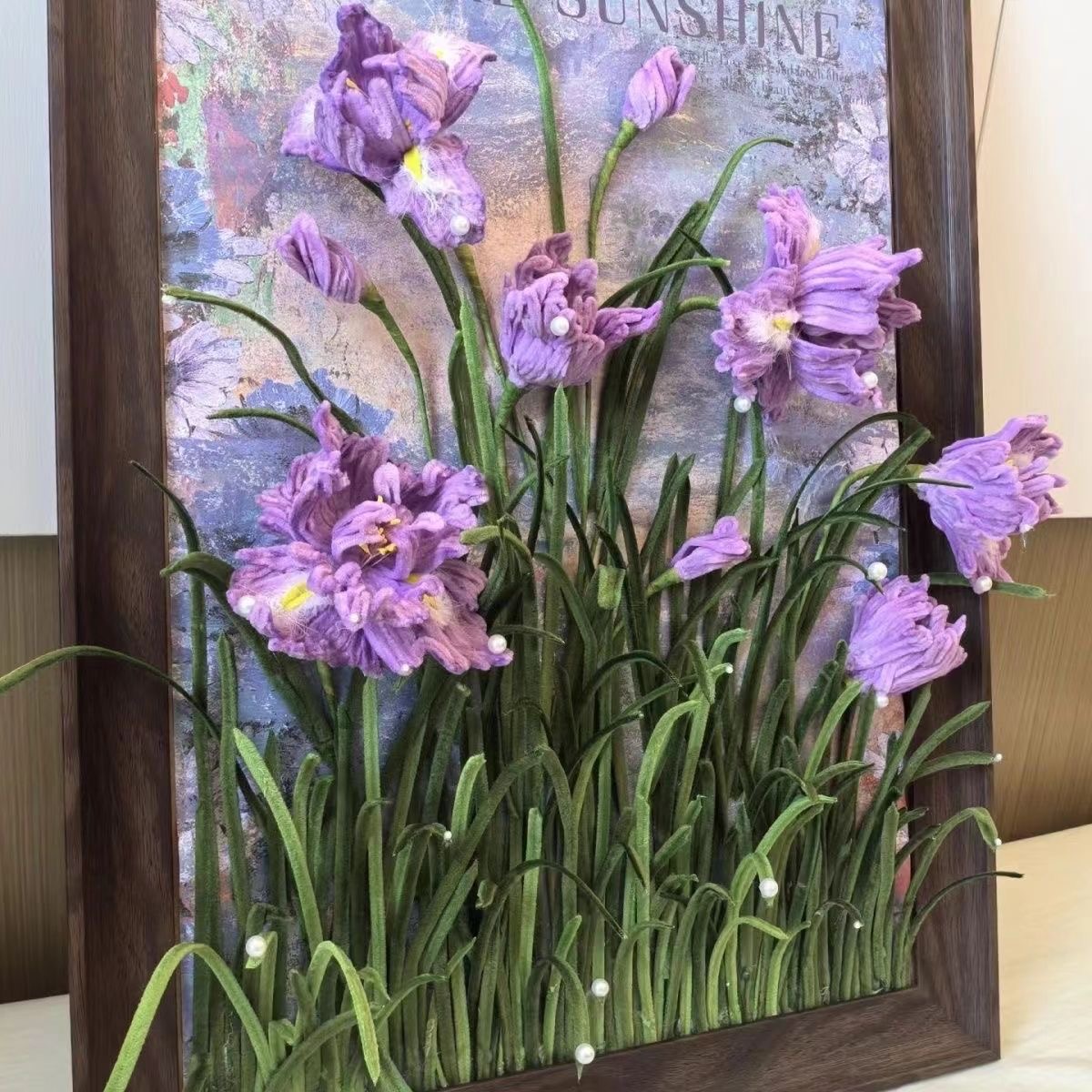 DIY Pipe Cleaner Floral Art Kit – Sunlit Lavender Scene | Handmade 3D Home Wall Décor