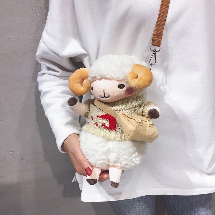 Plush Lamb Shoulder Bag | Adorable Sheep Crossbody Purse for Women & Kids