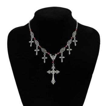 Gothic Cross Pendant Necklace | Vintage Religious Jewelry for Women
