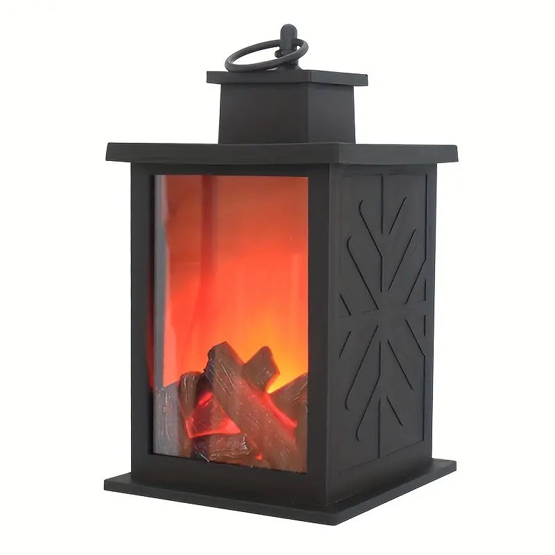 LED Flame Effect Decorative Lamp | Modern Fireplace USB-Powered Realistic Lantern for Home Decor