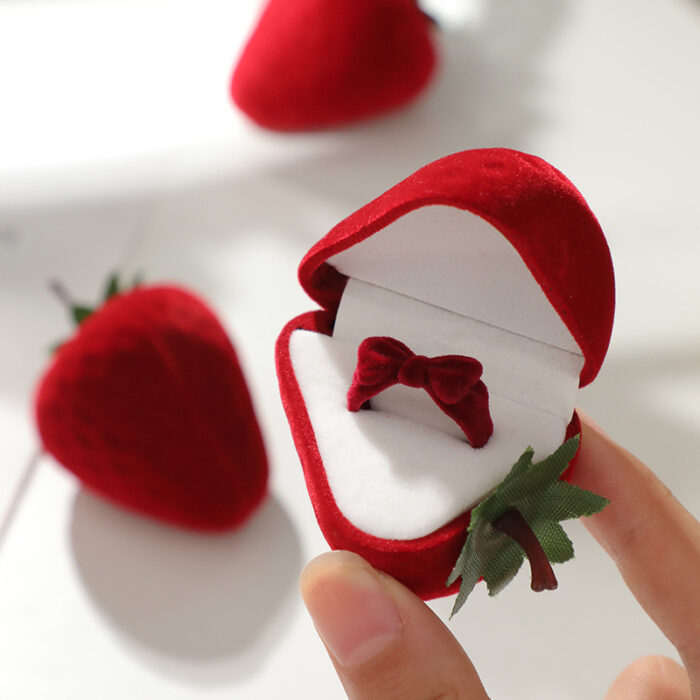 Velvet Strawberry Jewelry Holder
