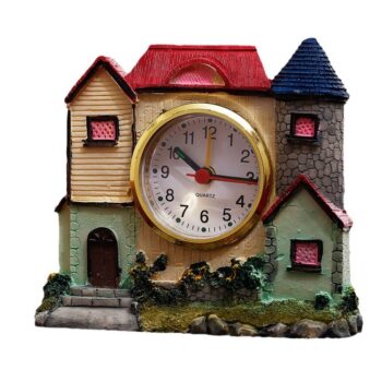 Mini Castle Design Table Clock | Vintage Style Resin Alarm Clock