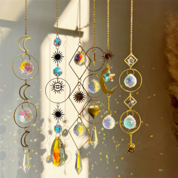 Boho Crystal Sun Catcher – Celestial Hanging Ornament