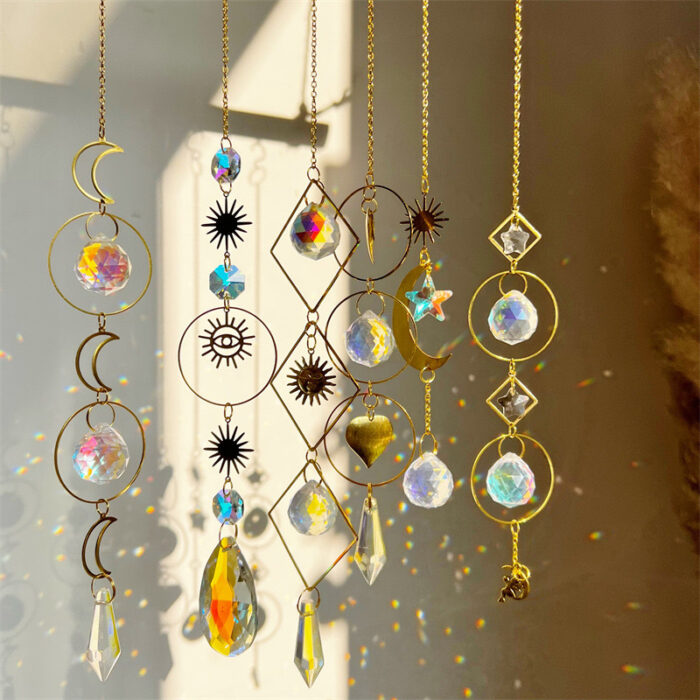 Boho Crystal Sun Catcher – Celestial Hanging Ornament