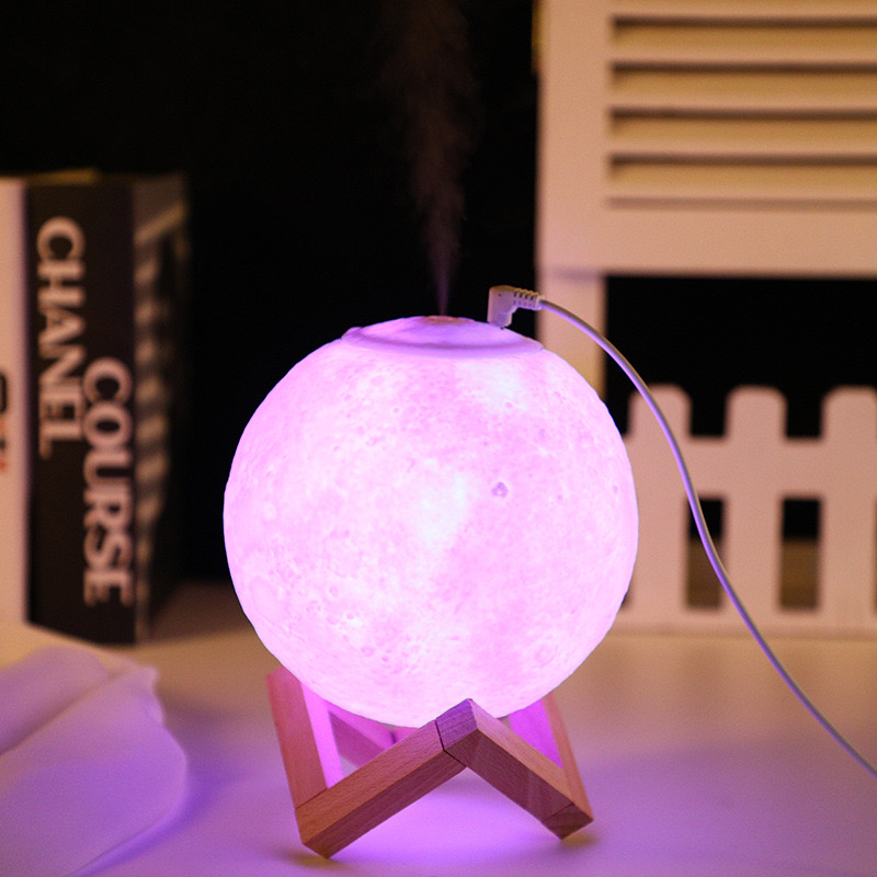 Touch Control 3D Moon Lamp Humidifier | LED Color-Changing Night Light for Home Decor