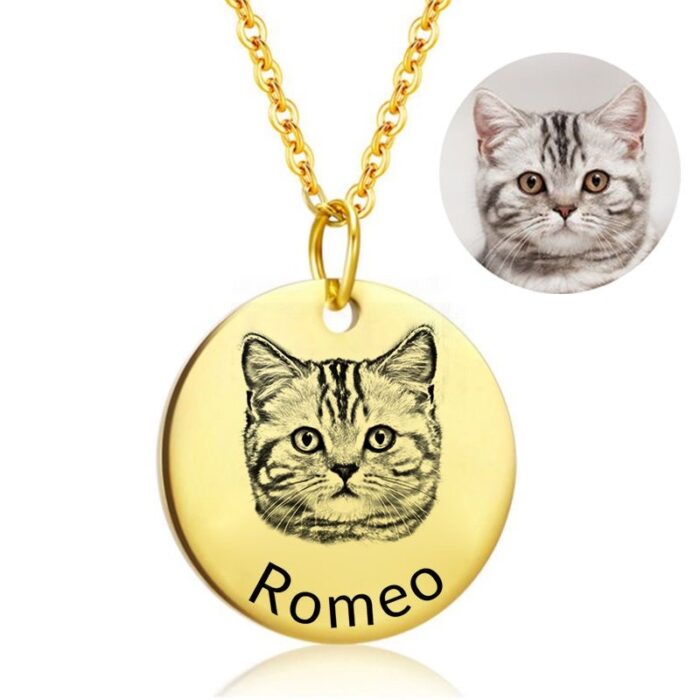 Custom Pet Portrait Jewelry | Stainless Steel Pet Memorial Necklace