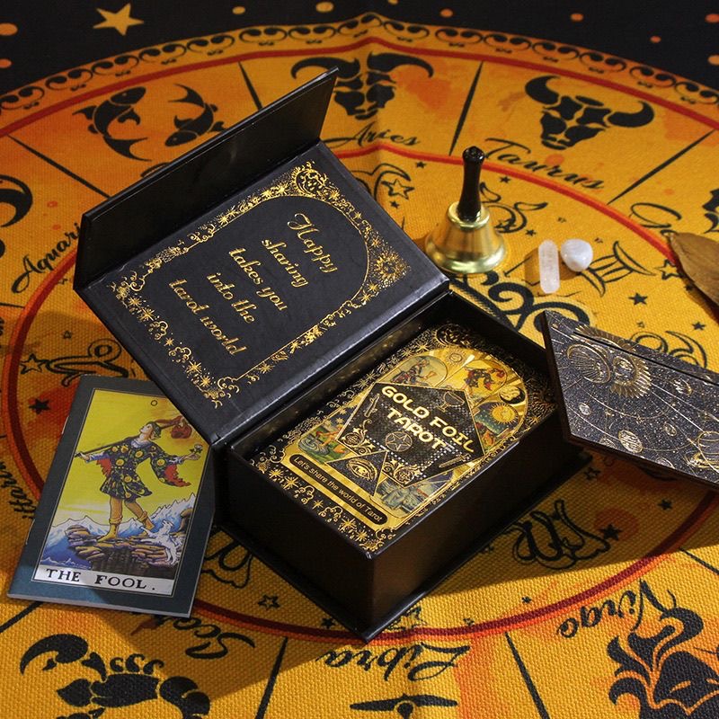 Gold Foil Tarot Cards – Premium Waterproof Tarot Deck for Beginners & Experts | Buy 3 Get 1 Free | Multiple Designs Available