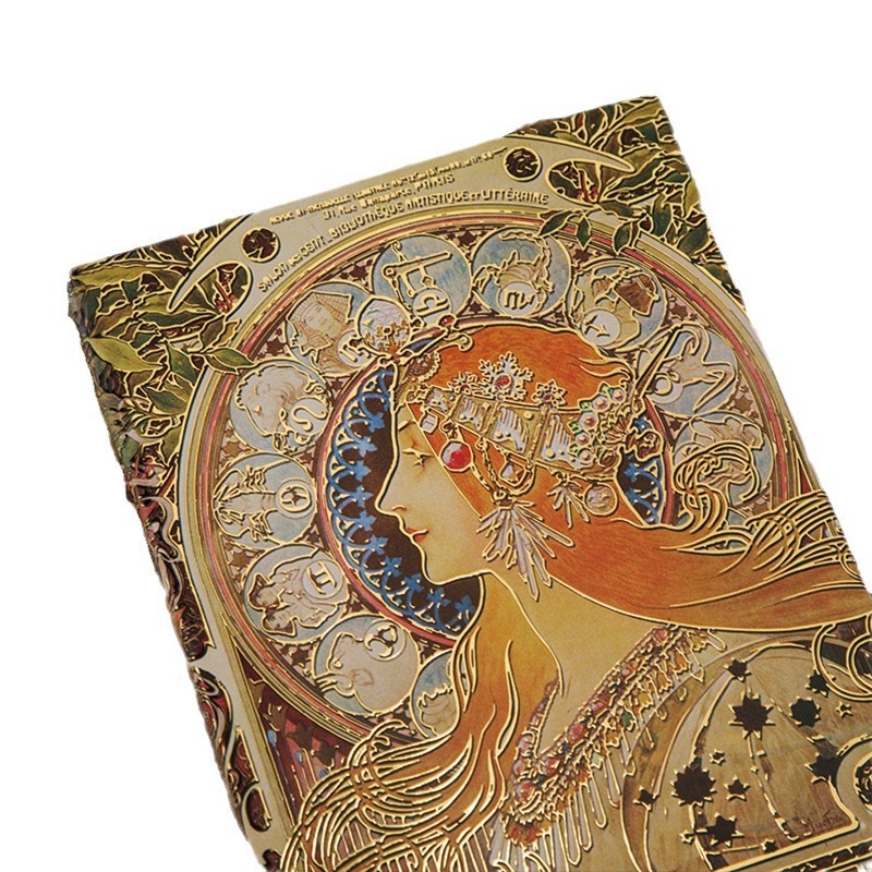 Vintage Embossed Art Notebook | Hardcover Journal with Gold Foil Design | 128/256 Pages of Premium Writing Paper