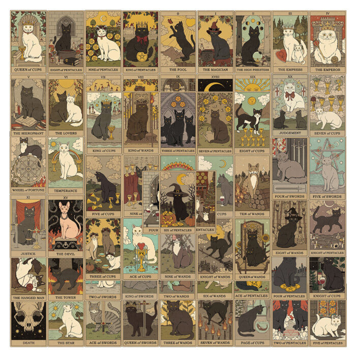 Vintage Cat Tarot Sticker Set