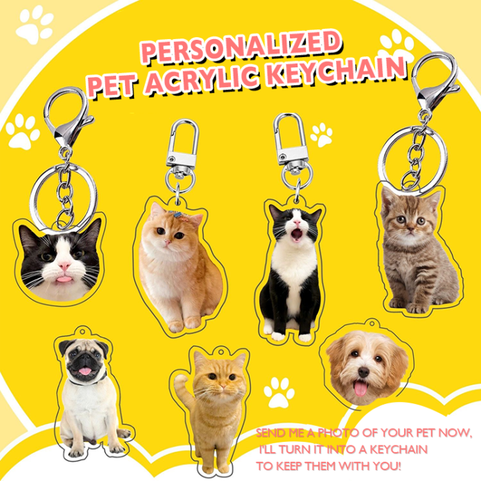 Custom Pet Photo Keychain | Durable & Waterproof Acrylic Charm