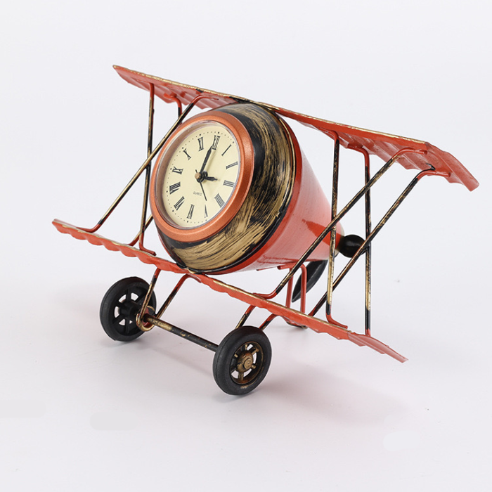 Rustic Iron Airplane Clock | Perfect Gift for Aviation Enthusiasts